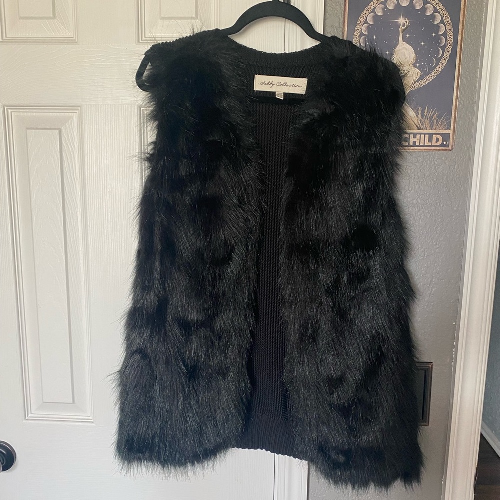 Sebby Collection
 Black Faux Fur Vest XL